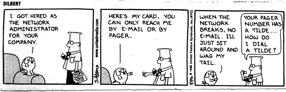 dilbert cartoon about net admin